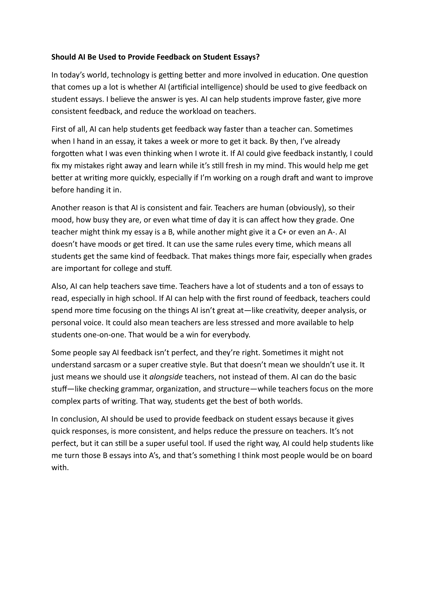 Sample Essay Closeup