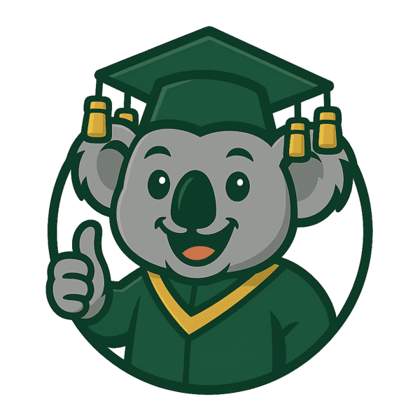 MarkMate AI Essay Marking Logo | Koala in academic dress giving a thumbs up